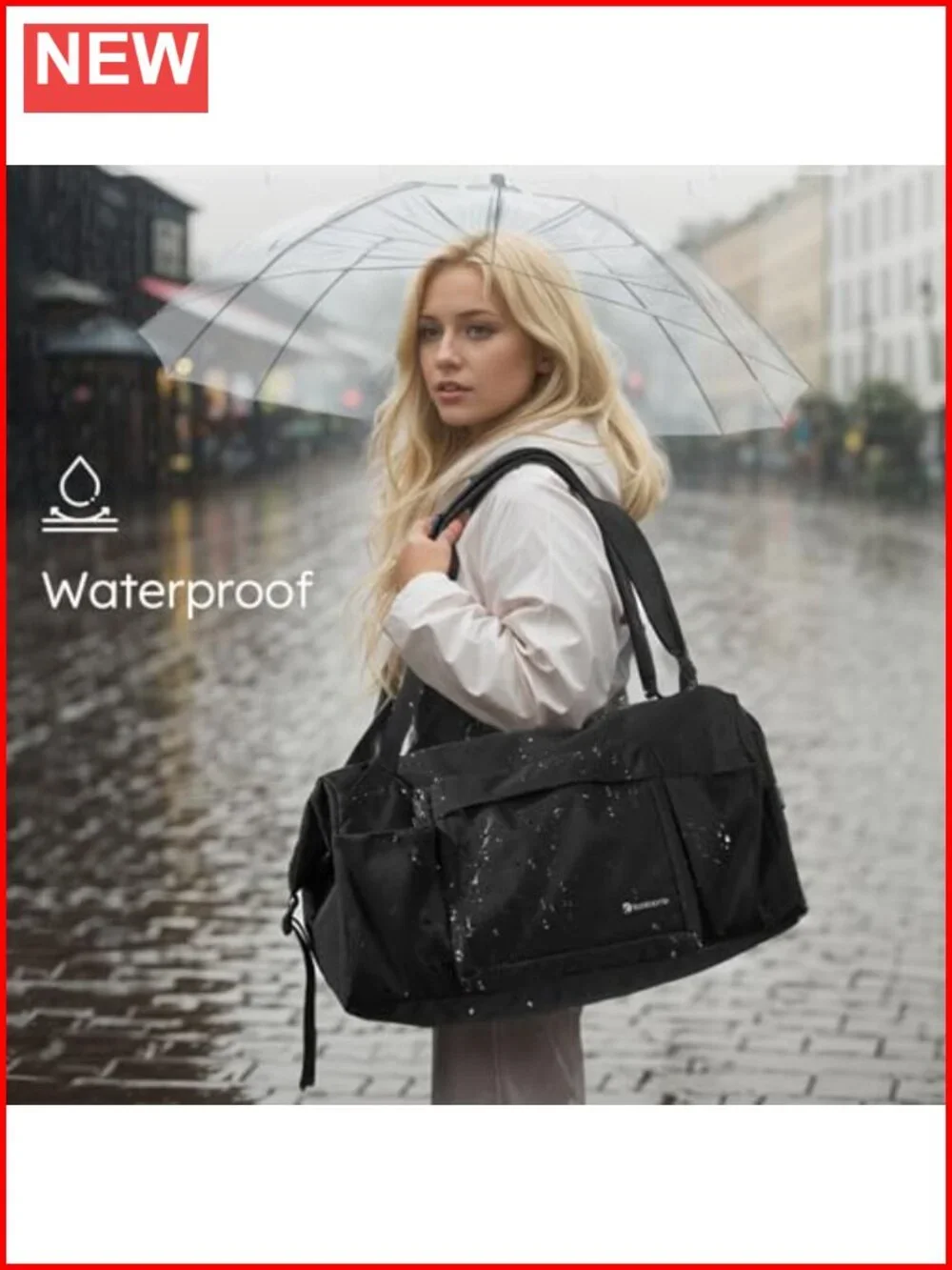 Convertible Gym Bag Backpack with Shoe Compartment and Wet Pocket 40L